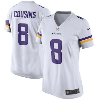 womens nike kirk cousins white minnesota vikings game jerse